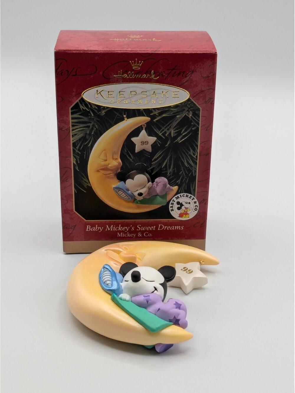 Hallmark Keepsake Baby Mickey's Sweet Dreams 1999, Mickey & Co. Vintage Ornament